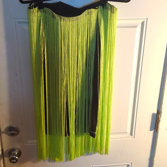 Black dress with Lime green Fringe - Picture 2 of 2